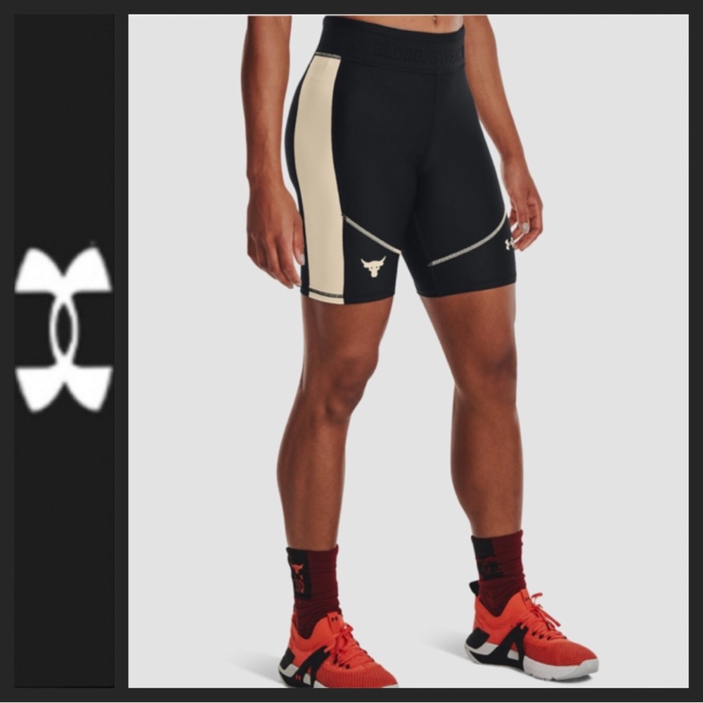 NWT Under Armour Women's Project Rock High Rise Bike Shorts